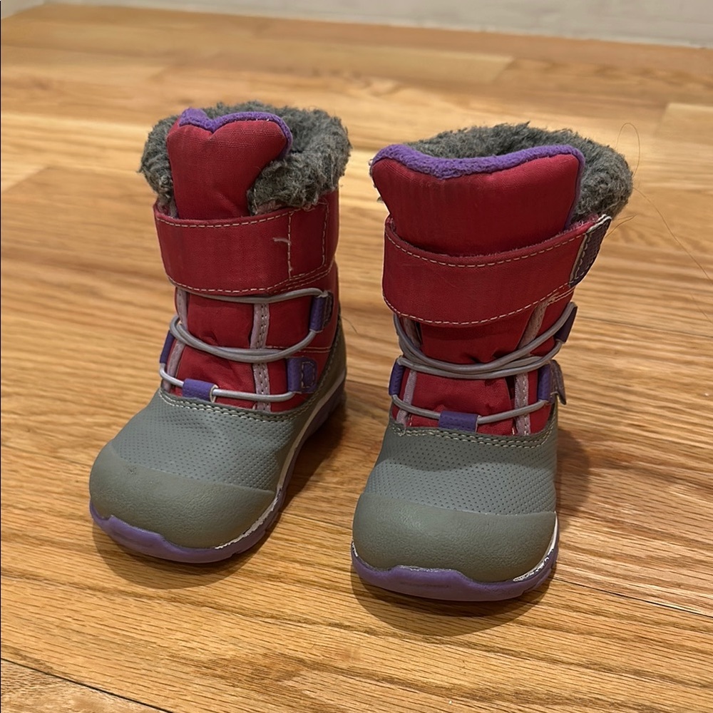 See Kai Run Winter Boots - Red and Gray
